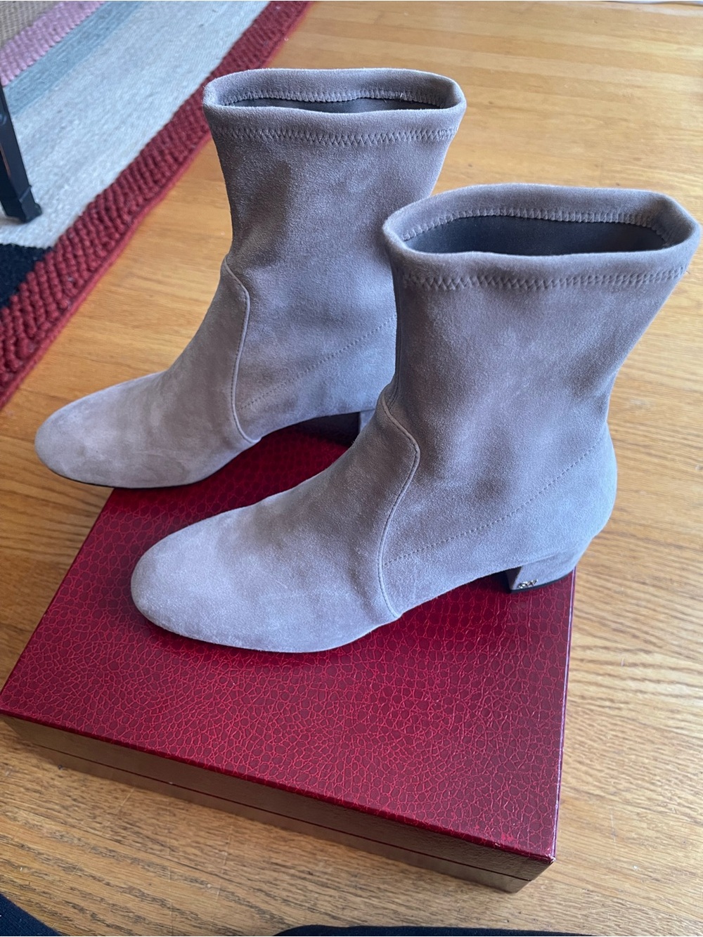 Stuart Weitzman | Suede Sock Boots in Soft Doe Gray